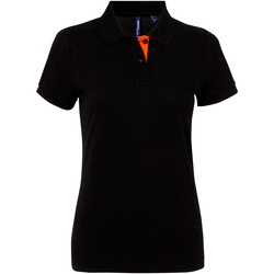 Vêtements Femme Polos manches courtes Asquith & Fox Contrast Noir/Orange