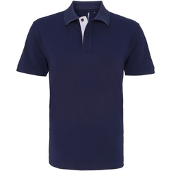 Vêtements Homme Polos manches courtes Asquith & Fox AQ012 Bleu marine/Blanc