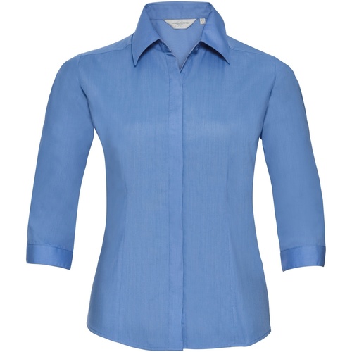 Vêtements Femme Chemises / Chemisiers Russell Collection Chemisier manches troisquart BC1021 Bleu