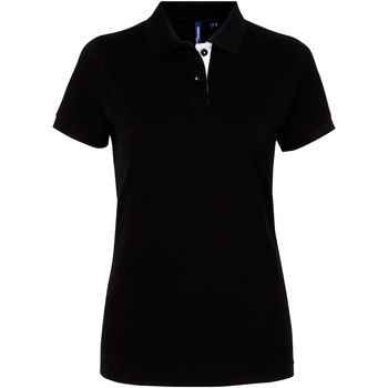Vêtements Femme Polos manches courtes Asquith & Fox Contrast Noir/Blanc