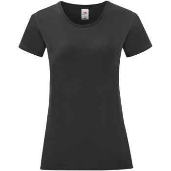 Vêtements Femme T-shirts manches longues Fruit Of The Loom Iconic Noir
