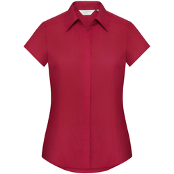 Vêtements Femme Chemises / Chemisiers Russell Collection Chemisier à mancherons BC1019 Rouge