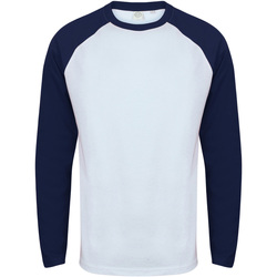 Vêtements Homme T-shirts manches longues Skinni Fit SF271 Blanc/bleu marine