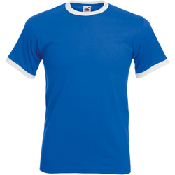 Vêtements Homme T-shirts and manches courtes Fruit Of The Loom 61168 Bleu roi/ Blanc