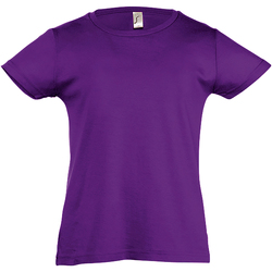 Vêtements Fille T-shirts manches courtes Sols Cherry Violet profond