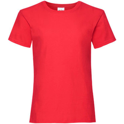 Vêtements Fille T-shirts wearing manches courtes Fruit Of The Loom 61005 Rouge