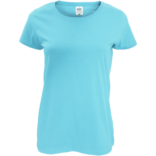 Vêtements Femme T-shirts manches courtes Fruit Of The Loom 61420 Bleu