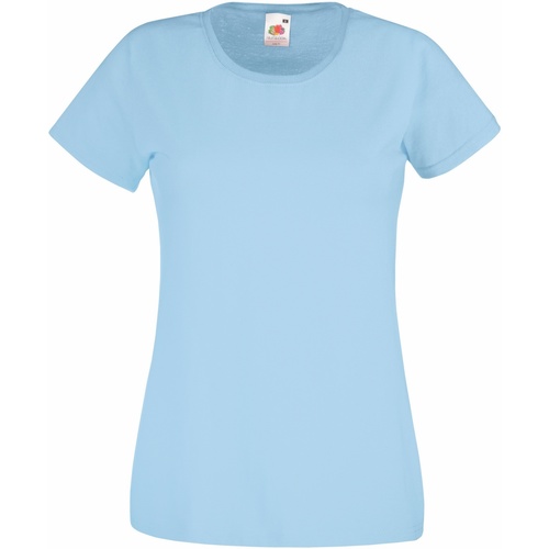 Vêtements Femme T-shirts manches courtes Fruit Of The Loom 61372 Bleu