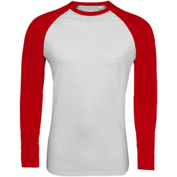 Vêtements Homme T-shirts manches longues Sols 02942 Blanc/rouge