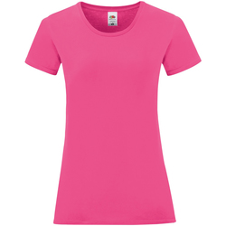 Vêtements Femme T-shirts wearing manches courtes Fruit Of The Loom 61432 Rose