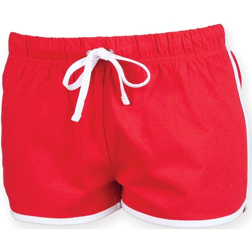 Vêtements Femme Shorts washed / Bermudas Skinni Fit SK069 Rouge/Blanc