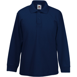 Vêtements Garçon Chemises manches longues Fruit Of The Loom 63201 Bleu marine profond
