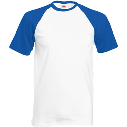 Vêtements Homme T-shirts Vans manches courtes Fruit Of The Loom 61026 Blanc/Bleu royal