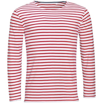 Vêtements Homme T-shirts manches longues Sols 01402 Blanc/Rouge