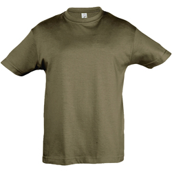 Vêtements Enfant T-shirts linen manches courtes Sols 11970 Vert kaki