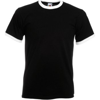 Vêtements Homme T-shirts manches courtes Fruit Of The Loom 61168 Noir/ Blanc