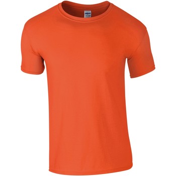 Vêtements Homme stripe-print T-shirt Weiß Gildan Soft-Style Orange