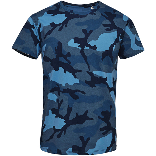 Vêtements Homme T-shirt with puff sleeves Sols 01188 Bleu