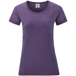 Vêtements Femme T-shirts manches courtes Fruit Of The Loom 61372 Violet chiné