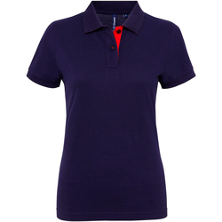 Vêtements Femme Polos manches courtes Asquith & Fox Contrast Bleu marine/Rouge