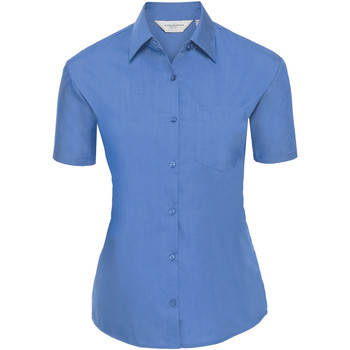Vêtements Femme Chemises / Chemisiers Russell Collection Chemisier à manches courtes BC1028 Bleu