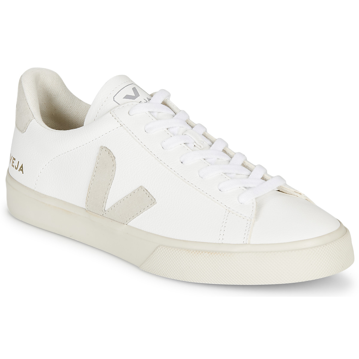 Chaussures Trainers VEJA V-10 Leather VX021267A Extra White Nautico Pekin 1 CAMPO Blanc / Gris