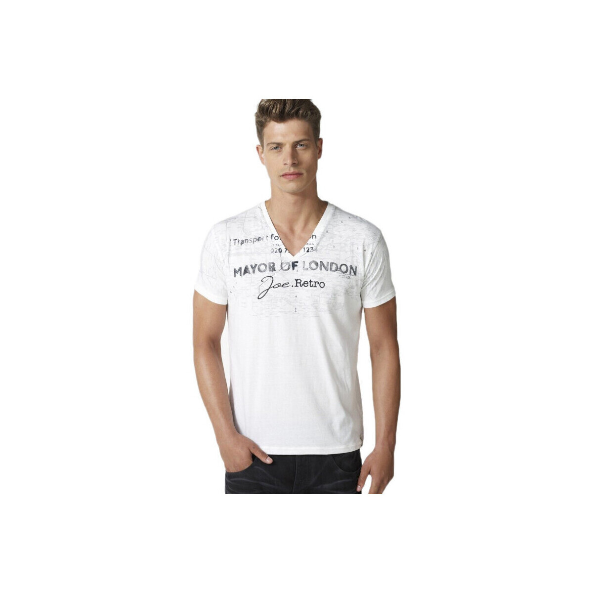 Vêtements Homme Polos manches courtes Joe Retro T-Shirt Homme  Tarbe Blanc Blanc