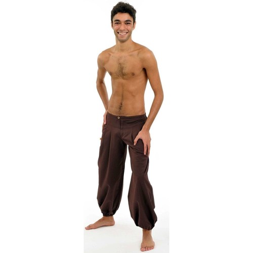 Pantalons Fluides & Sarouels Fantazia Pantalon ethnique marron-chocolat Herza Marron - Vêtements Pantalons fluides Homme 20 