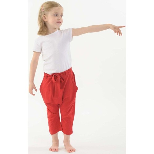 Vêtements Fille Tableaux / toiles Fantazia Pantalon sarouel enfant pur coton bio Rouge Rouge