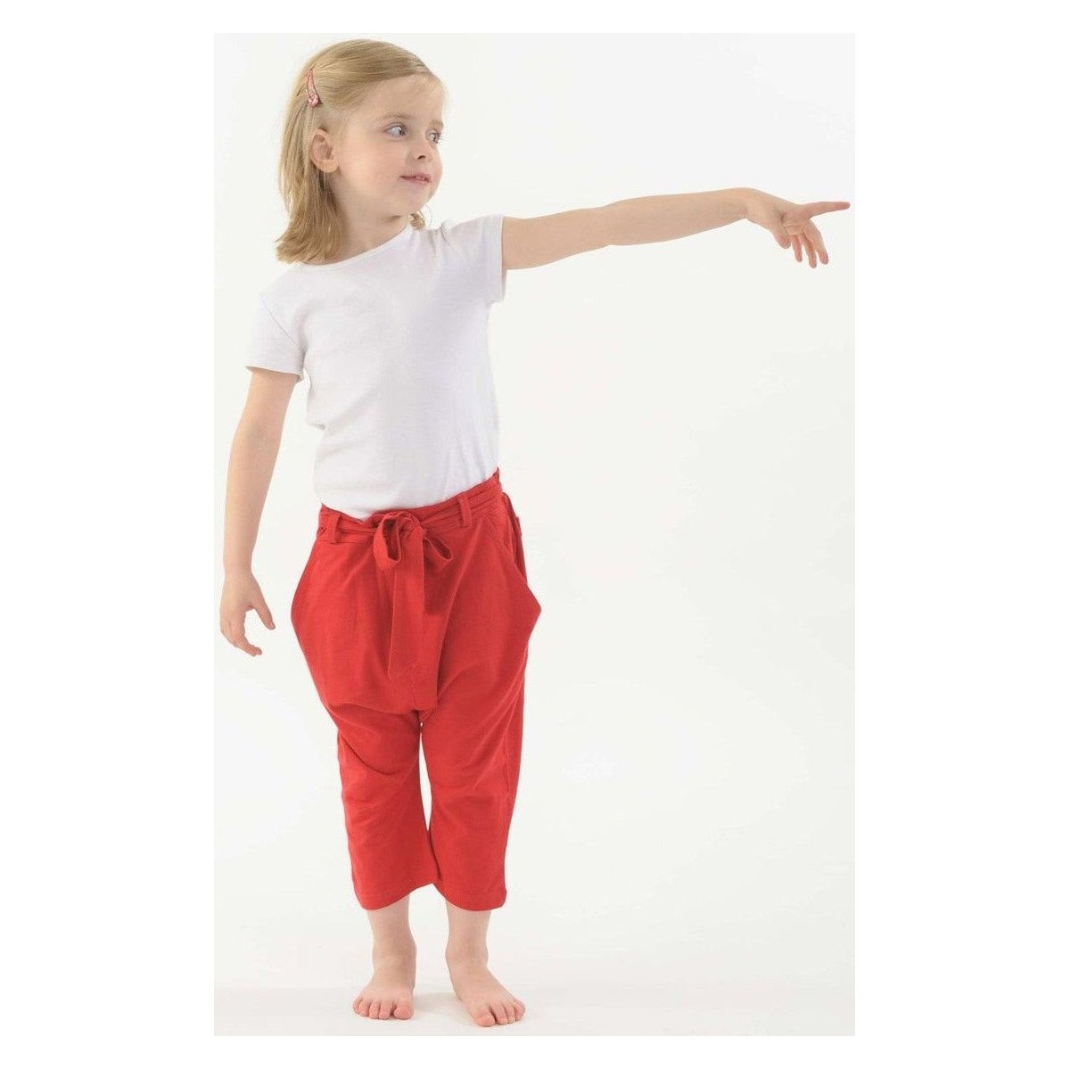 Vêtements Fille Pantalons fluides / Sarouels Fantazia Pantalon sarouel enfant pur coton bio Rouge Rouge