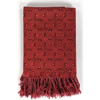 echarpe fantazia  cheche foulard coton ethnic eventail rouge et noir 