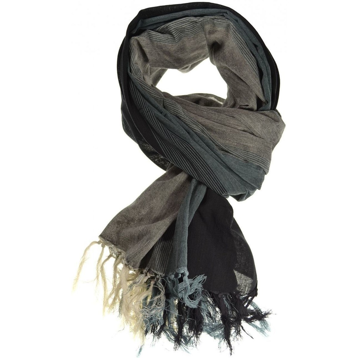 Accessoires textile Echarpes / Etoles / Foulards Fantazia Cheche foulard coton basic ethnic noir gris chine Noir