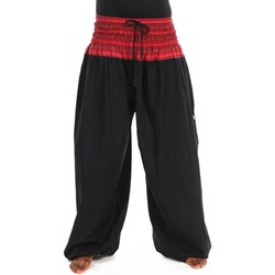 Vêtements Femme Chinos / Carrots Fantazia Pantalon sarouel elastique grande taille Khaita Noir