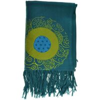 Accessoires textile Echarpes / Etoles / Foulards Fantazia Cheche foulard coton multi patch ethnic print bleu vert Bleu
