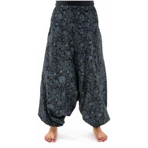 Vêtements Pantalons fluides / Sarouels Fantazia Sarouel mixte elastique spirale etnique chic hiver Noir