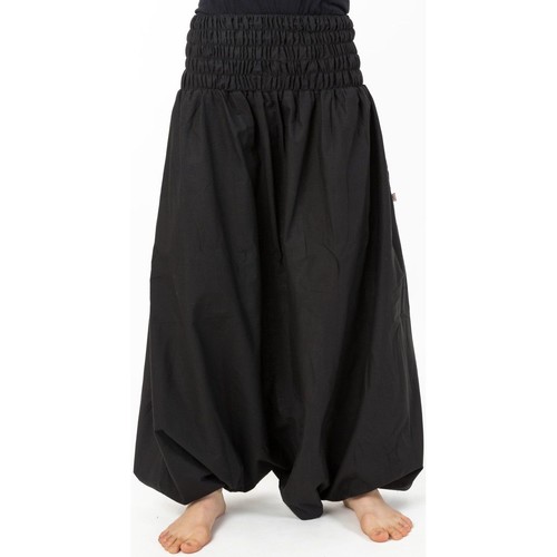 Femme Fantazia Sarouel ethnique grande taille mixte coton doux noir Noir - Vêtements Pantalons fluides Femme 22 