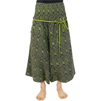 Vêtements Femme Pantacourts Fantazia Sarouel pantacourt jupe femme elastique imprime etoile Vert
