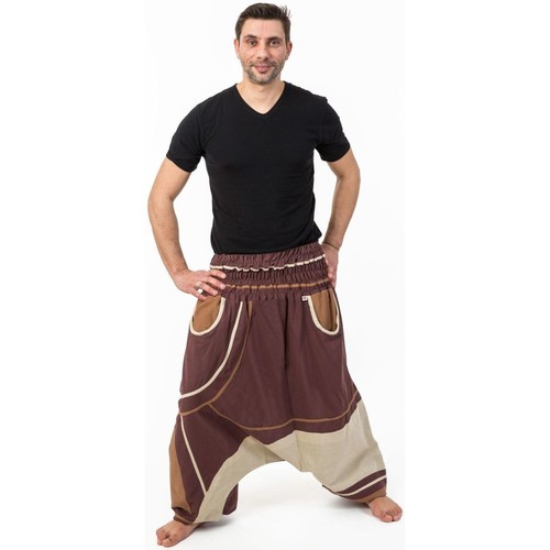 Vêtements Pantalons | Sarouel homme femme elastique grande taille Brownie chocolat - RC52960