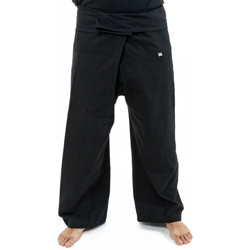 Vêtements Pantalon Zen Cache-tresor Fantazia Pantalon Fisherman 100% coton epais + 10 couleurs Noir
