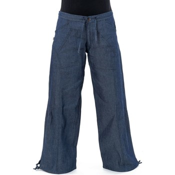 Vêtements Pantalons fluides / Sarouels Fantazia Pantalon blue jean hybride femme homme street chic Nila Bleu