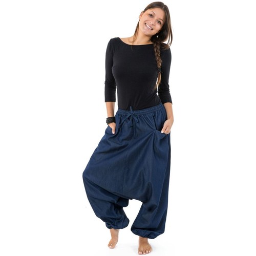 Fantazia Pantalon sarouel jean denim street baba cool mixte Liam Bleu -  Vêtements Jeans 23,80 €