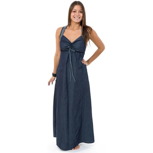 Femme Fantazia Robe longue jean denim doux originale Taly Bleu - Vêtements Robes Femme 25 