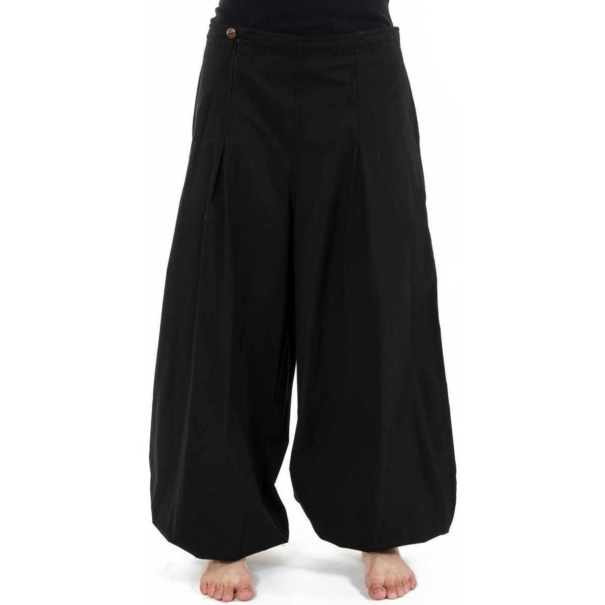 Vêtements Pantalons fluides / Sarouels Fantazia Pantalon ethnique large bouffant droit femme Damh Noir
