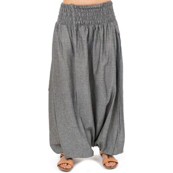 Vêtements Pantalons fluides / Sarouels Fantazia Sarouel grande taille extra longue fourche Linoh Gris