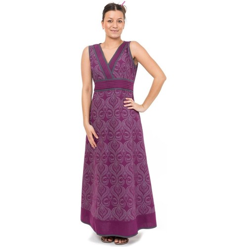 Vêtements Fantazia Robe longue print ethnic chic Violet - Vêtements Robes Femme 21 
