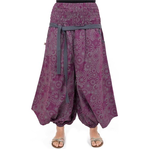 Vêtements Fantazia Pantalon sarwel femme print Buddhi Violet - Vêtements Pantalons fluides Femme 23 