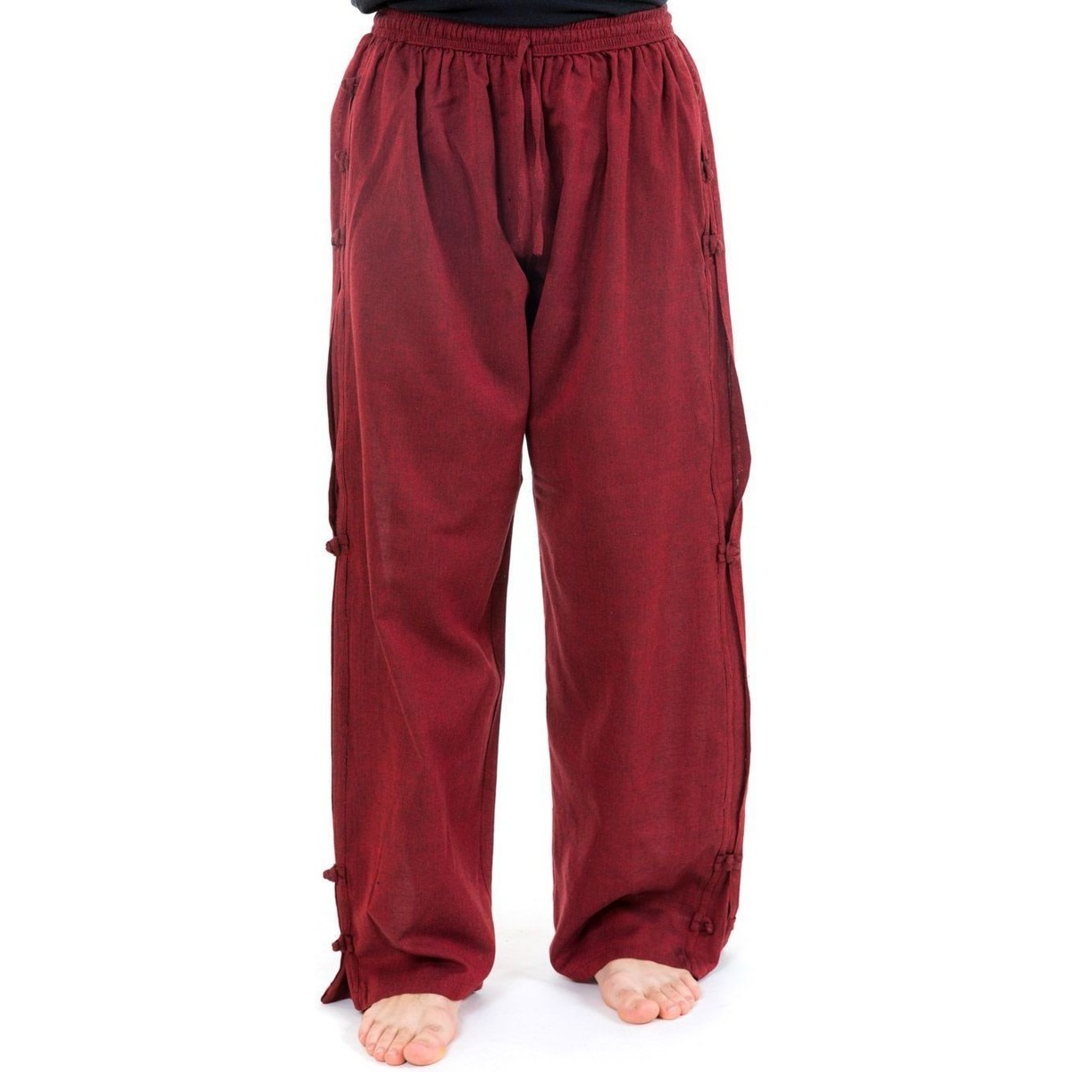 Vêtements Pantalons fluides / Sarouels Fantazia Pantalon japonais large relax mixte bordeaux Rouge