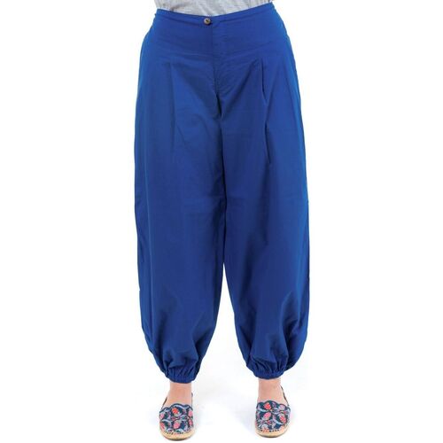 Vêtements Femme Pantalons fluides / Sarouels Fantazia Pantalon large droit bouffant femme bleu Bleu
