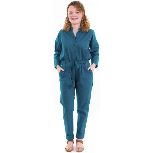 Vêtements Femme Combinaisons / Salopettes Femme | Combinaison pantalon style saharienne bleu - LV72889