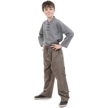 Vêtements Enfant Pantalons fluides / Sarouels Fantazia Pantalon large japonais enfant zen Marron